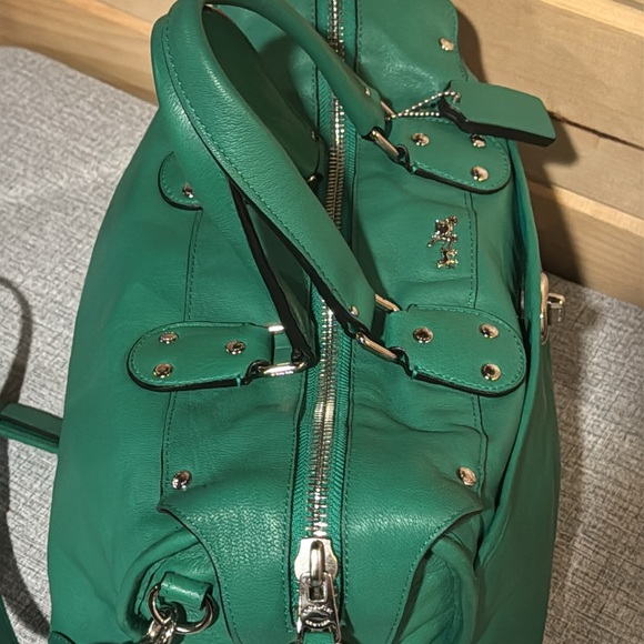 Coach 33689 Green Genuine Leather Rhyder Satchel Shoulder Bag Purse - Picture 6 of 15